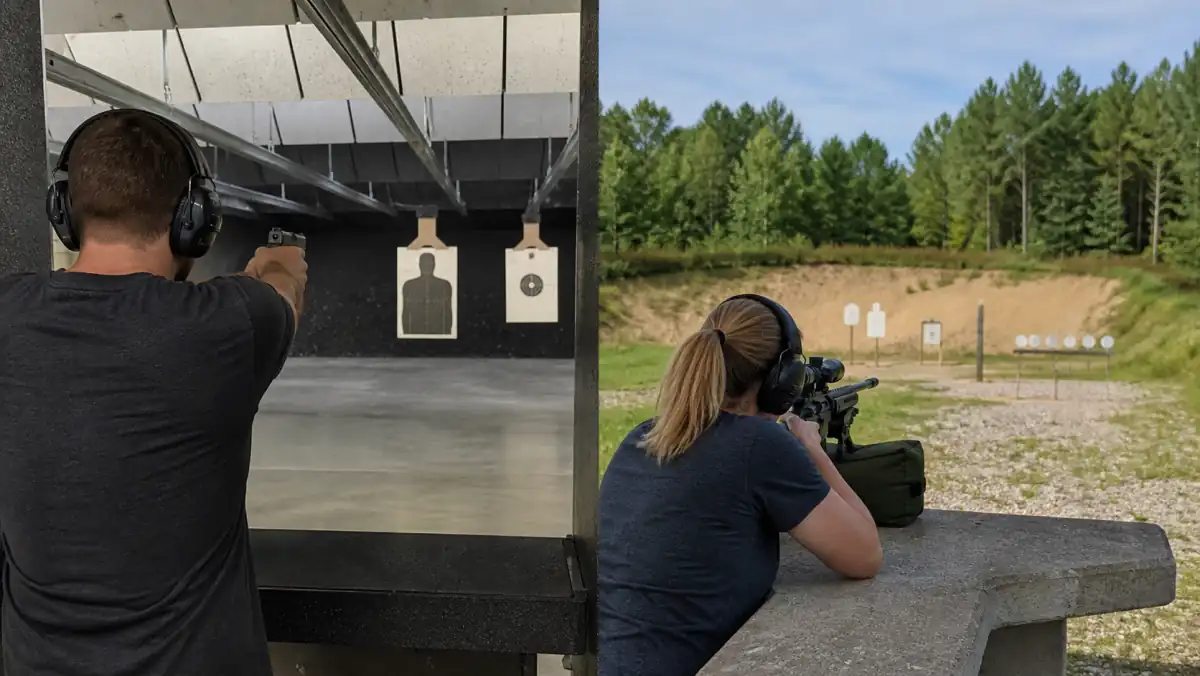 Indoor vs outdoor shooting range Michigan comparison lane