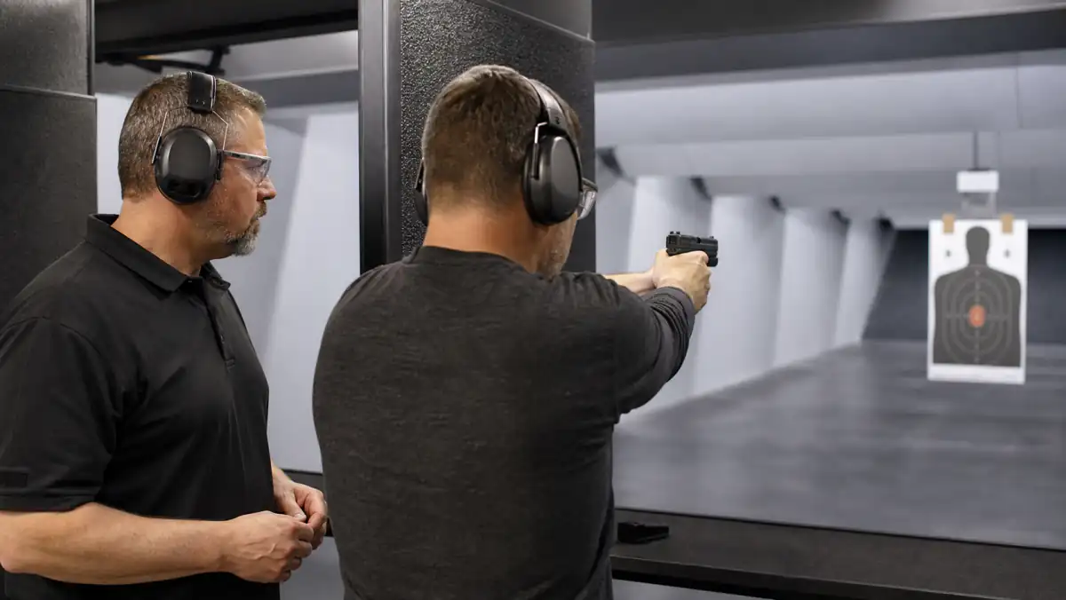 Pistol training Michigan session with supervised instruction