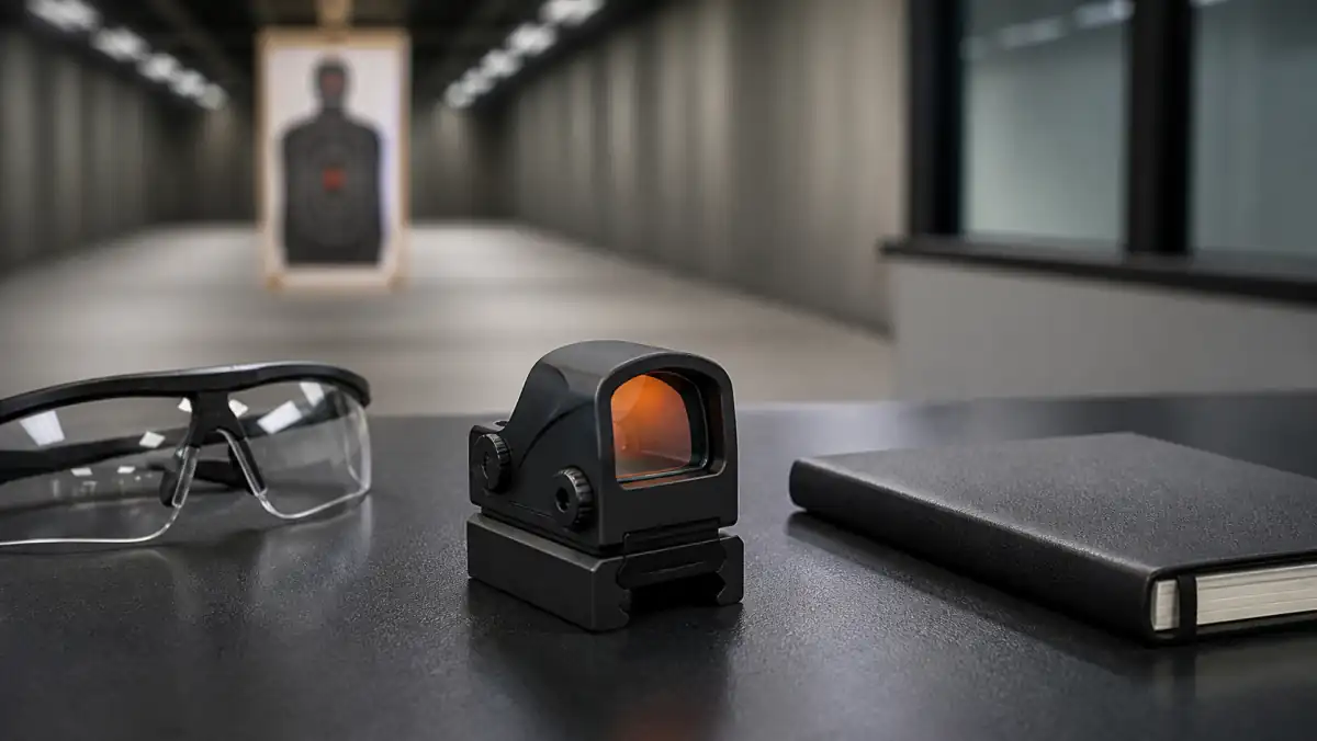 Red dot zeroing Michigan indoor range target and optic setup